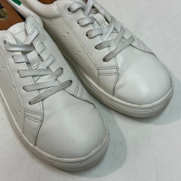 VERY GOOD J. Crew Crew Cuts Saturday Sneakers White Leather Green Big Kids 4 - Picture 7 of 11